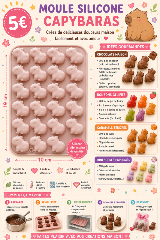 Moule silicone à bonbons/chocolats Capybara