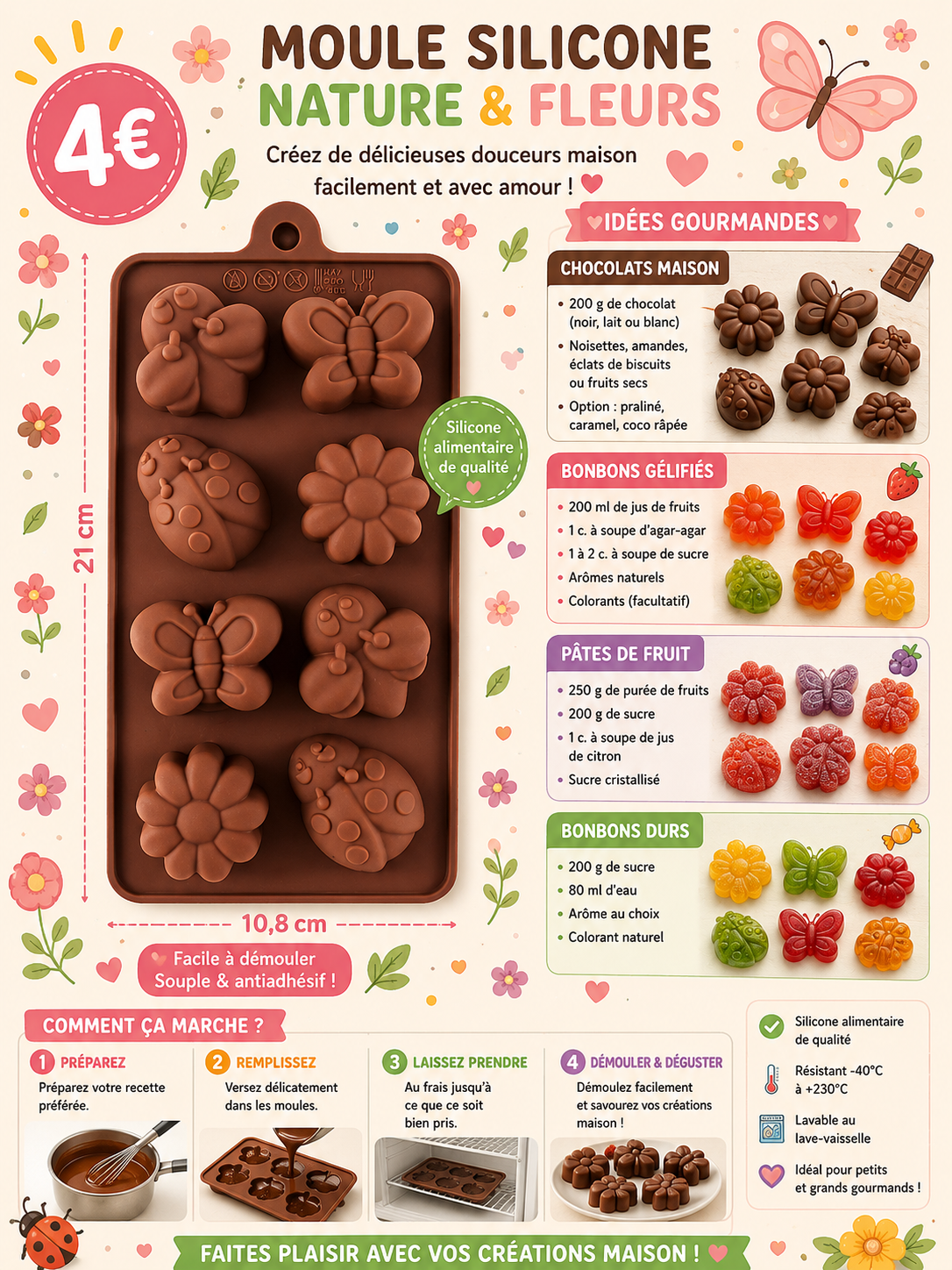 Moule silicone Printemps