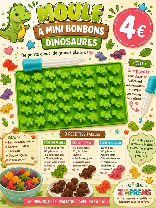 Moule silicone mini bonbons dinosaures 🦕