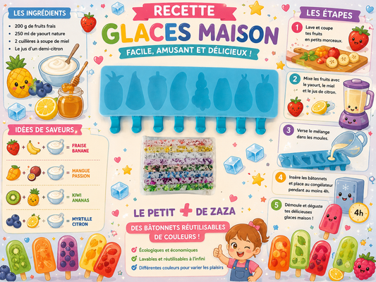 Grand moule à glaces 8 fruits 🍇🍍🍓