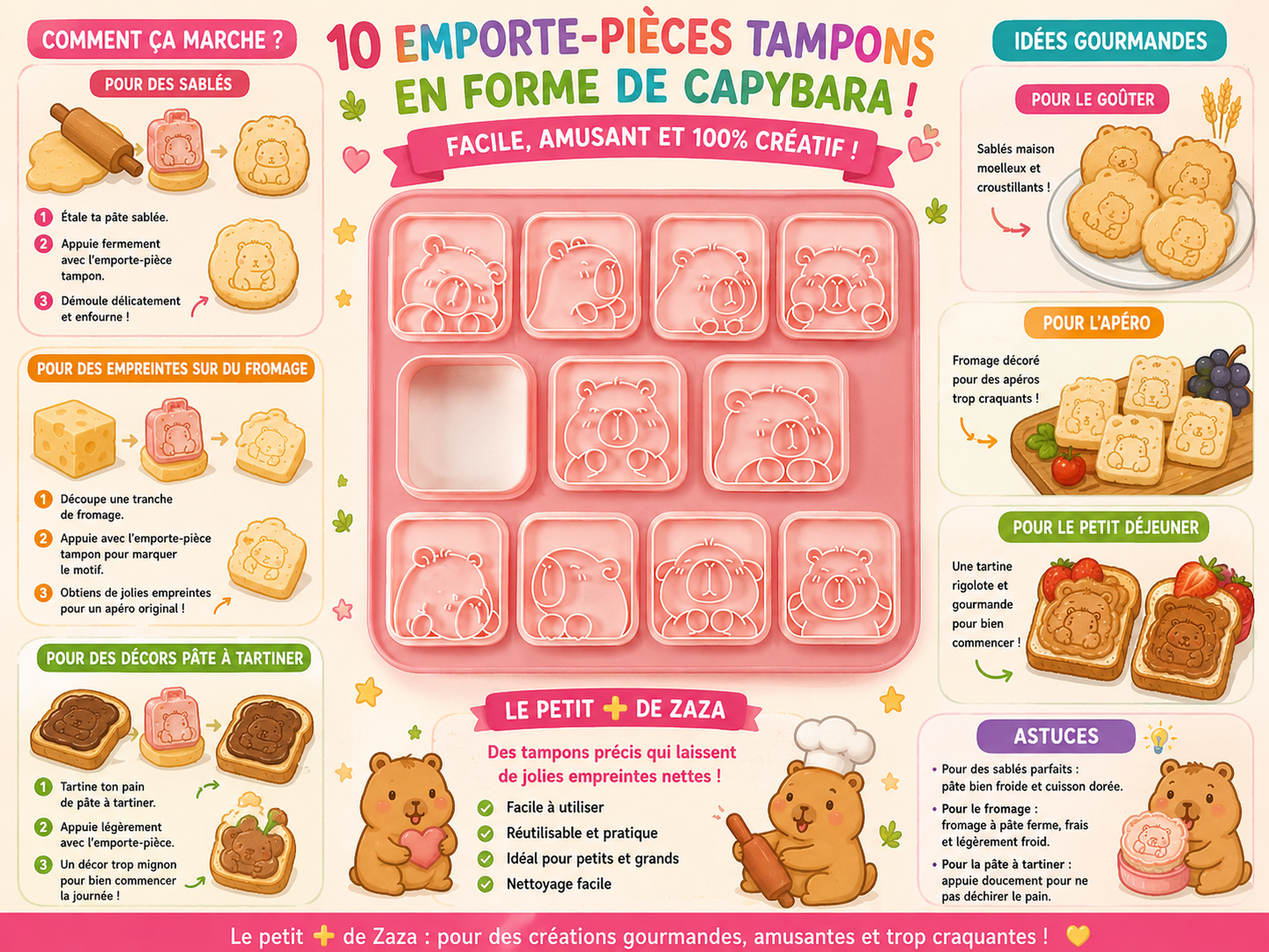 10 emporte pièces Capybara