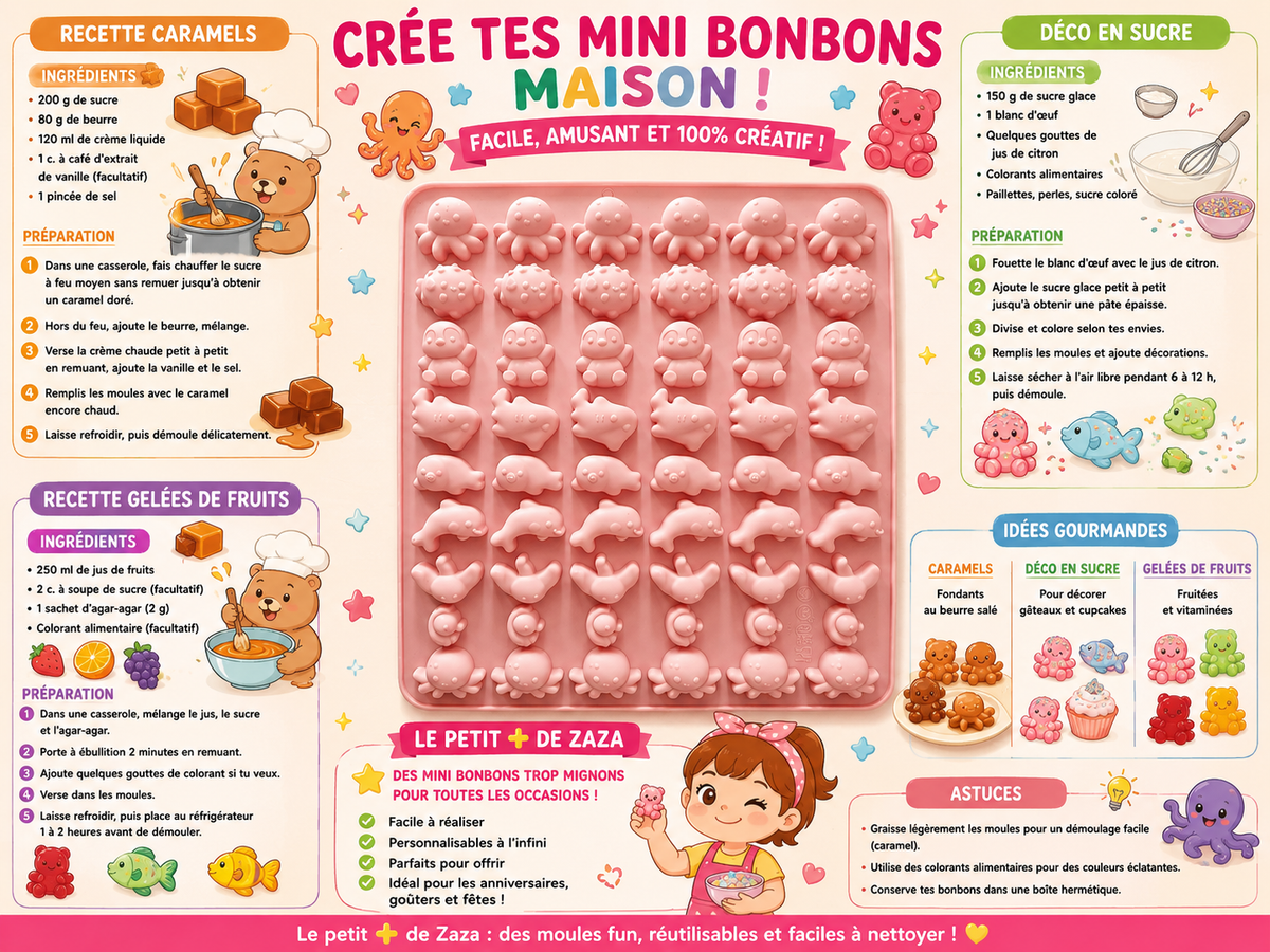 Moule silicone animaux marins pour bonbons / chocolats