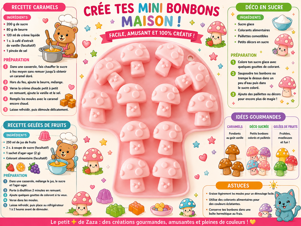 Moule silicone Champignons pour bonbons / chocolats