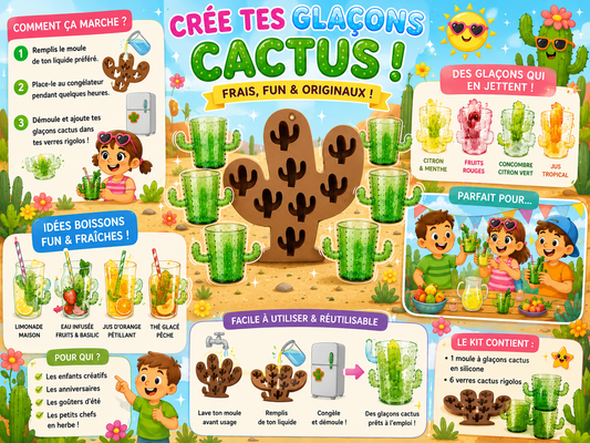 Kit Cactus 6 petits verres + 1 moule silicone Cactus