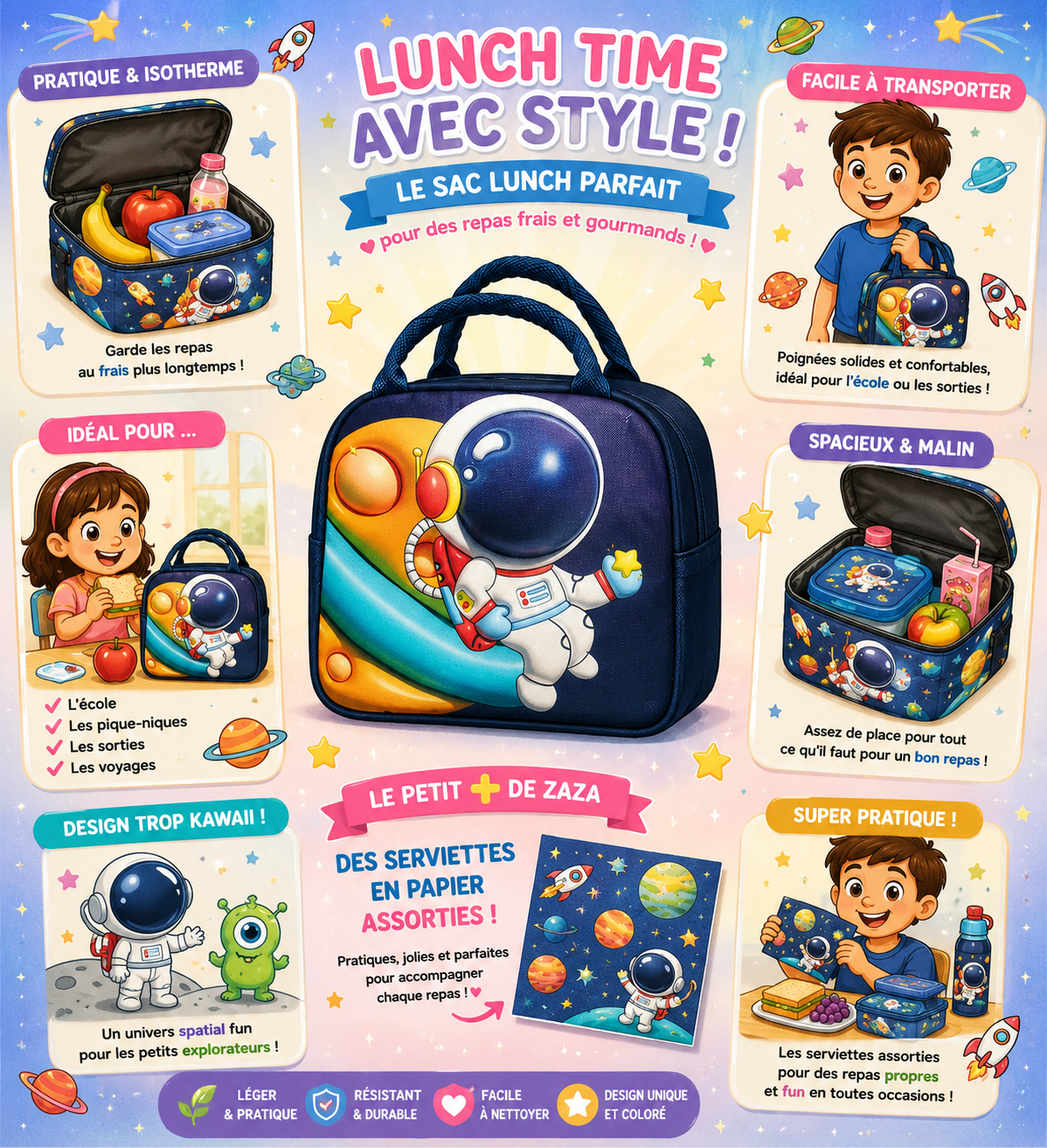 Kit lunch Espace - 5 pièces
