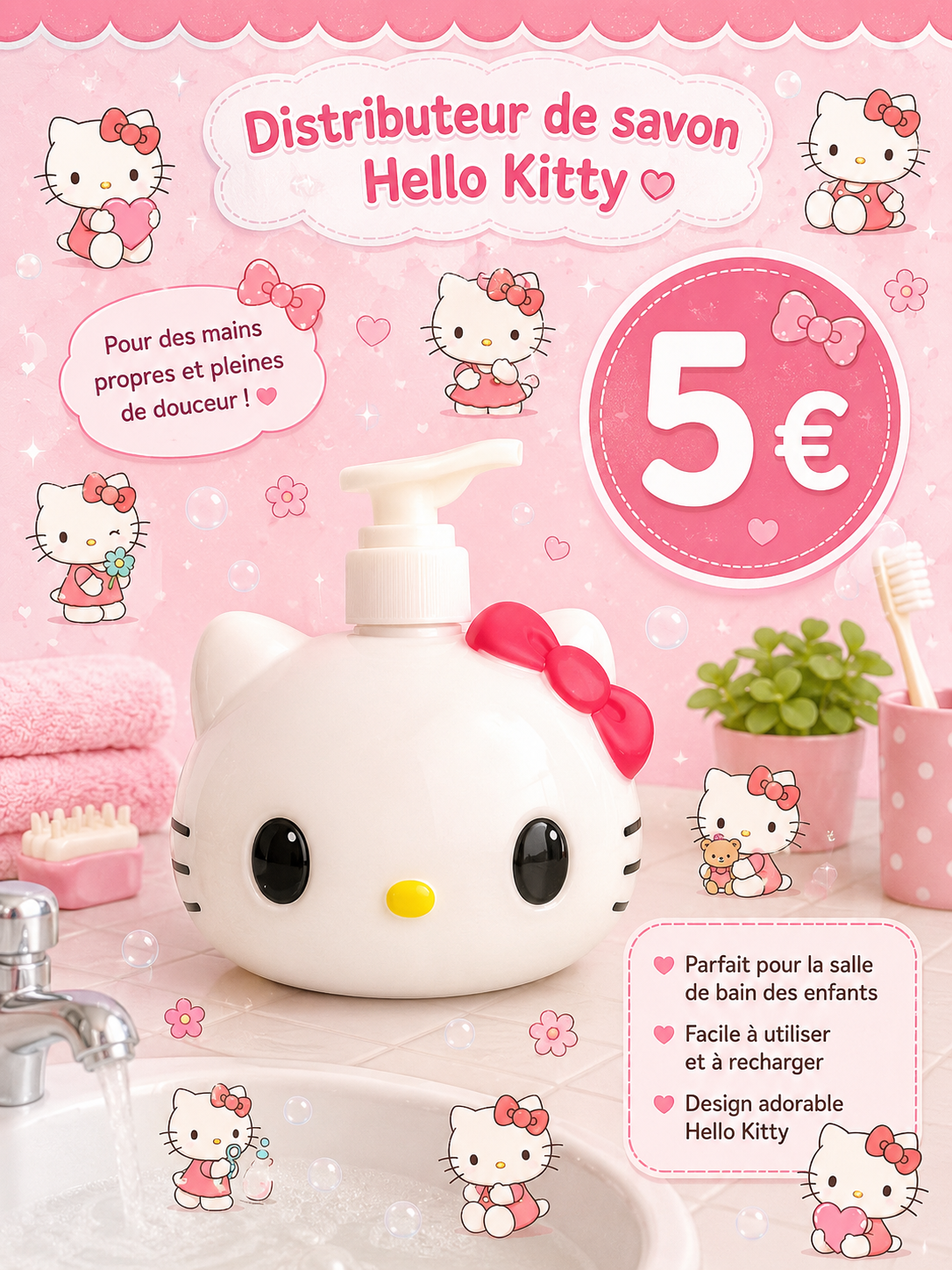 Distributeur de savon Hello Kitty