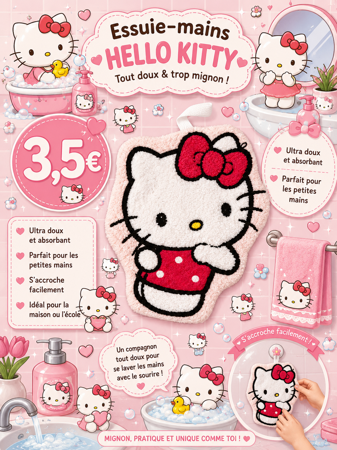Essuie mains Hello Kitty