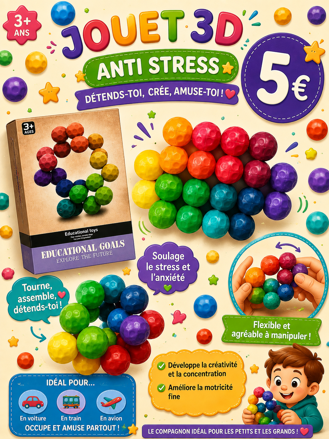 Jouet 3D anti stress
