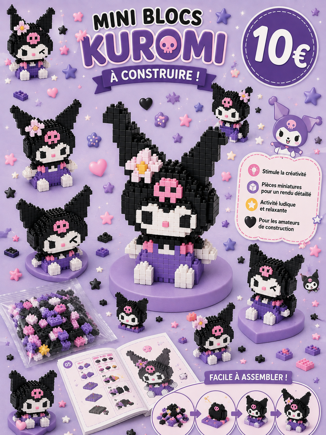 Mini bricks de construction Kuromi