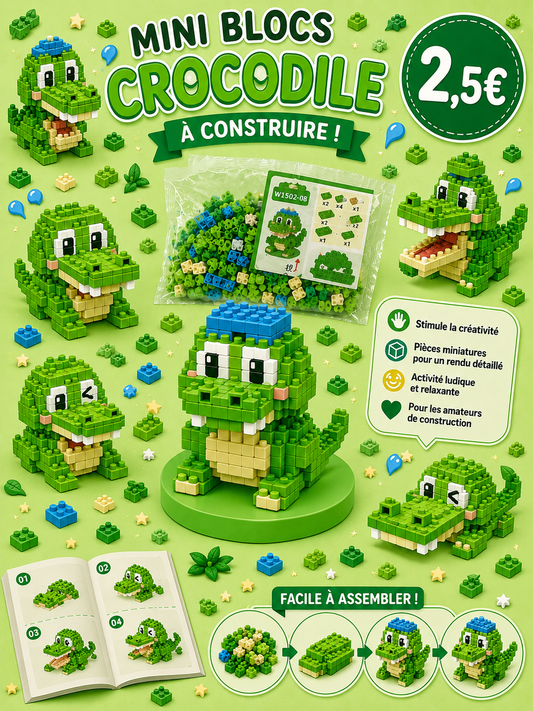 Mini bricks de construction P'tit Croco