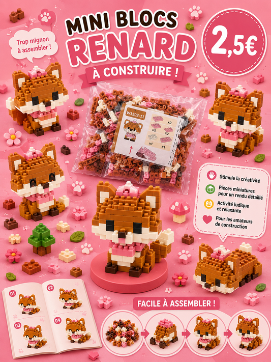 Mini bricks de construction P'tite Renarde