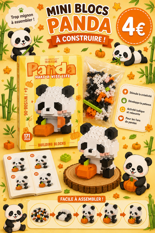 Mini bricks de construction Panda avec sa citrouille