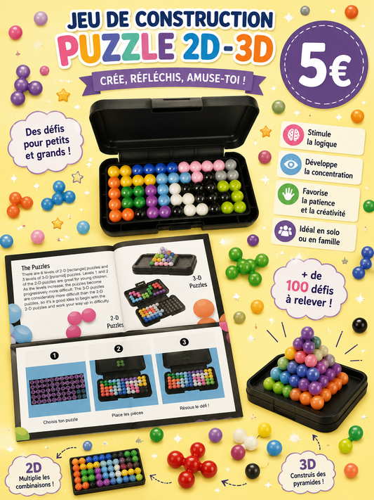 Jeu de logique 2D & 3D , 200 défis