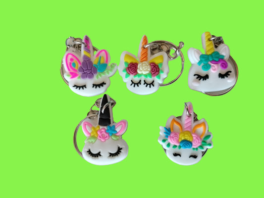 5 petits porte-clés licorne