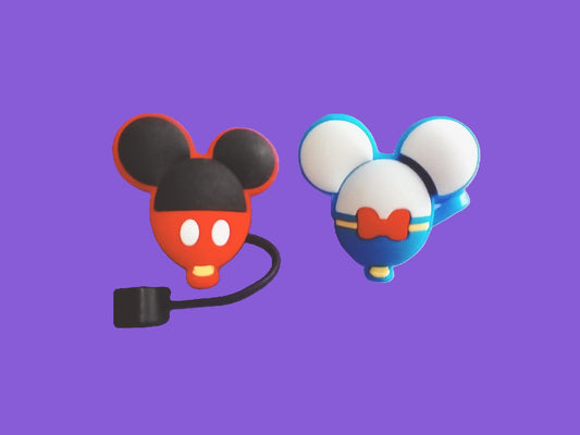 2 bouchons de paille Mickey & Donald