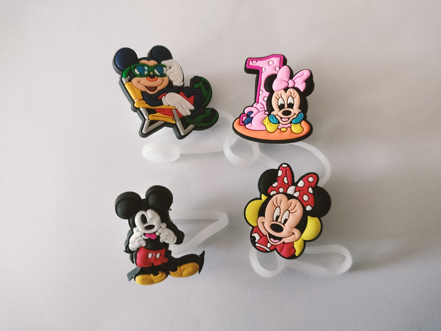 4 bouchons de pailles Mickey / Minnie