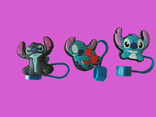 3 bouchons de pailles STITCH