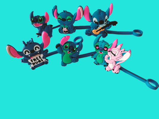 6 bouchons de pailles STITCH