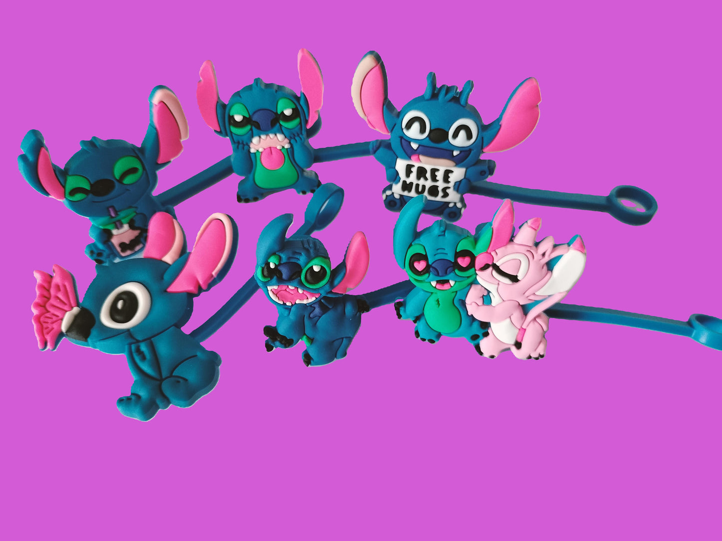 6 bouchons de pailles STITCH