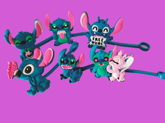 6 bouchons de pailles STITCH