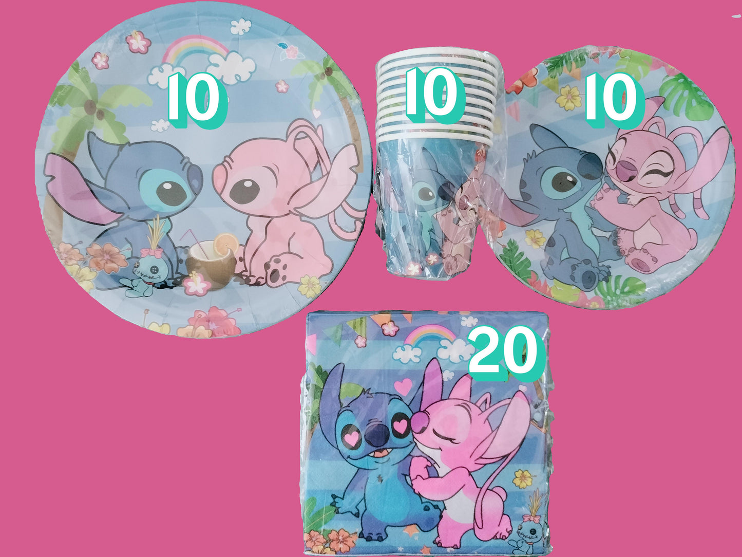 Kit Anniversaire Stitch & Angel ( 109 pièces )
