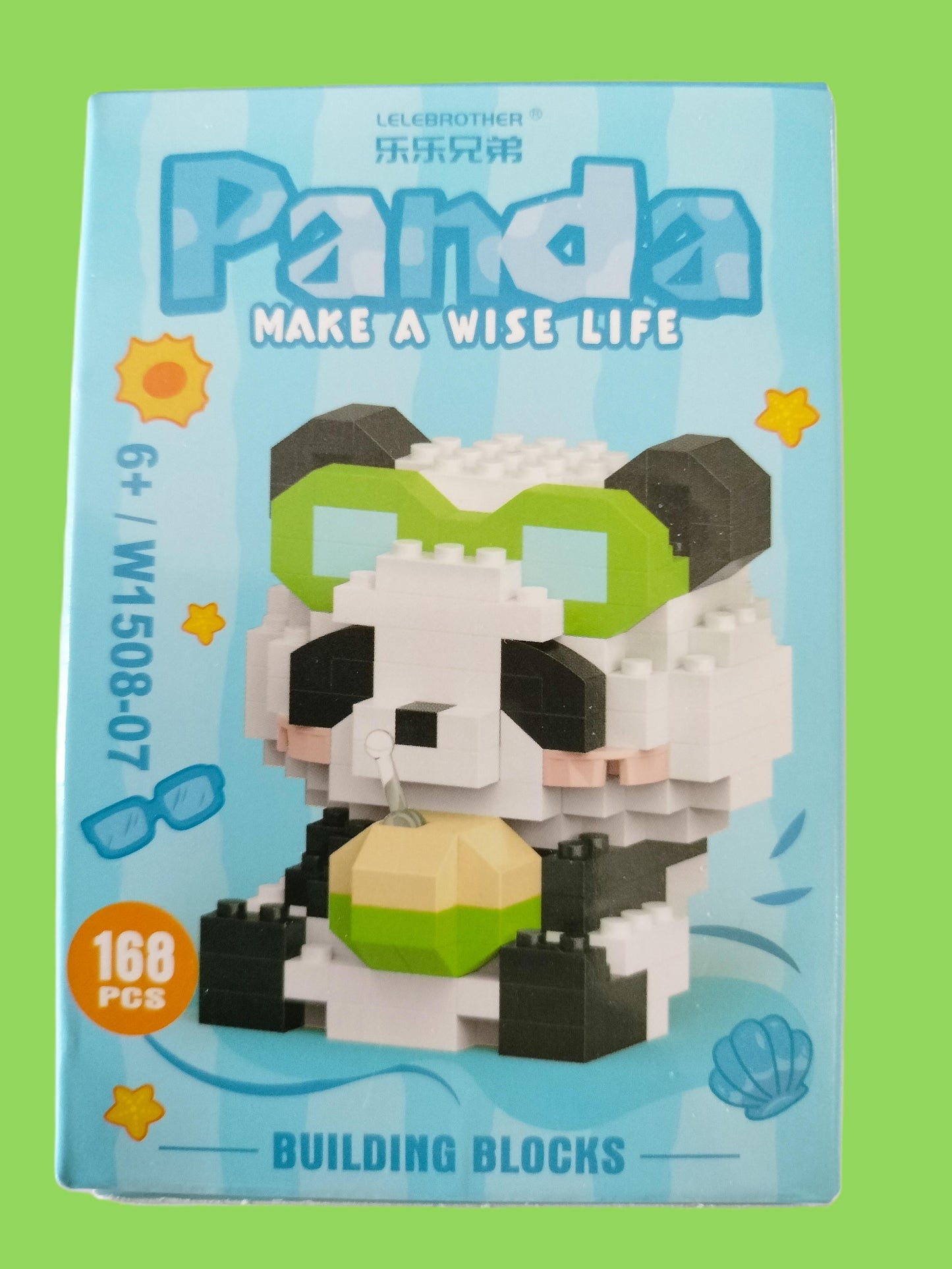 Mini bricks de construction Panda avec sa noix de coco