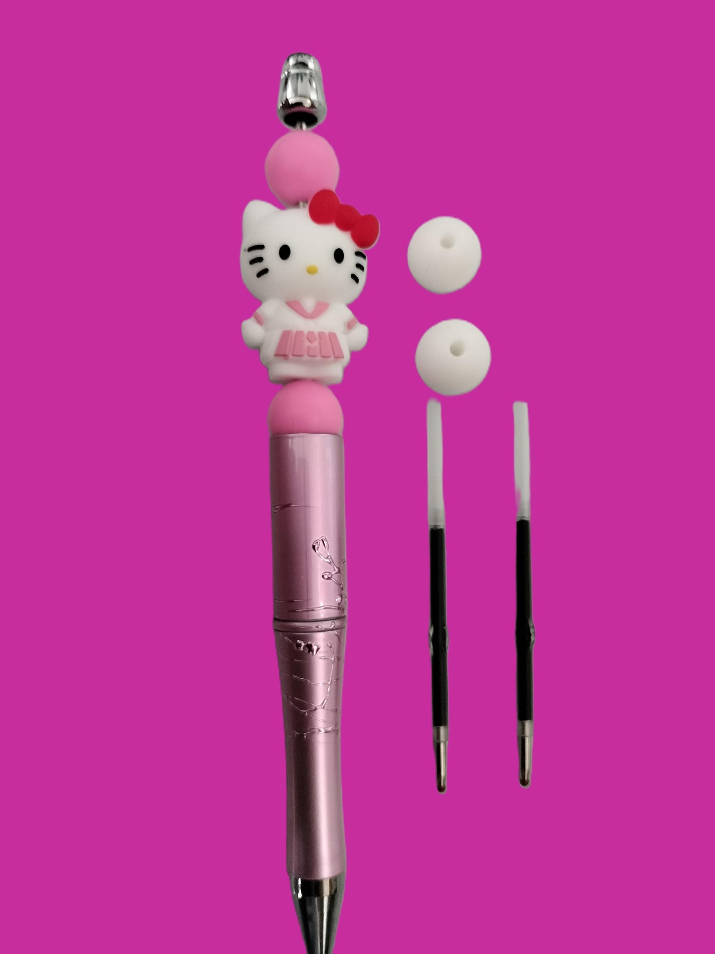 Stylo bille créatif Hello Kitty + 2 recharges d'encre