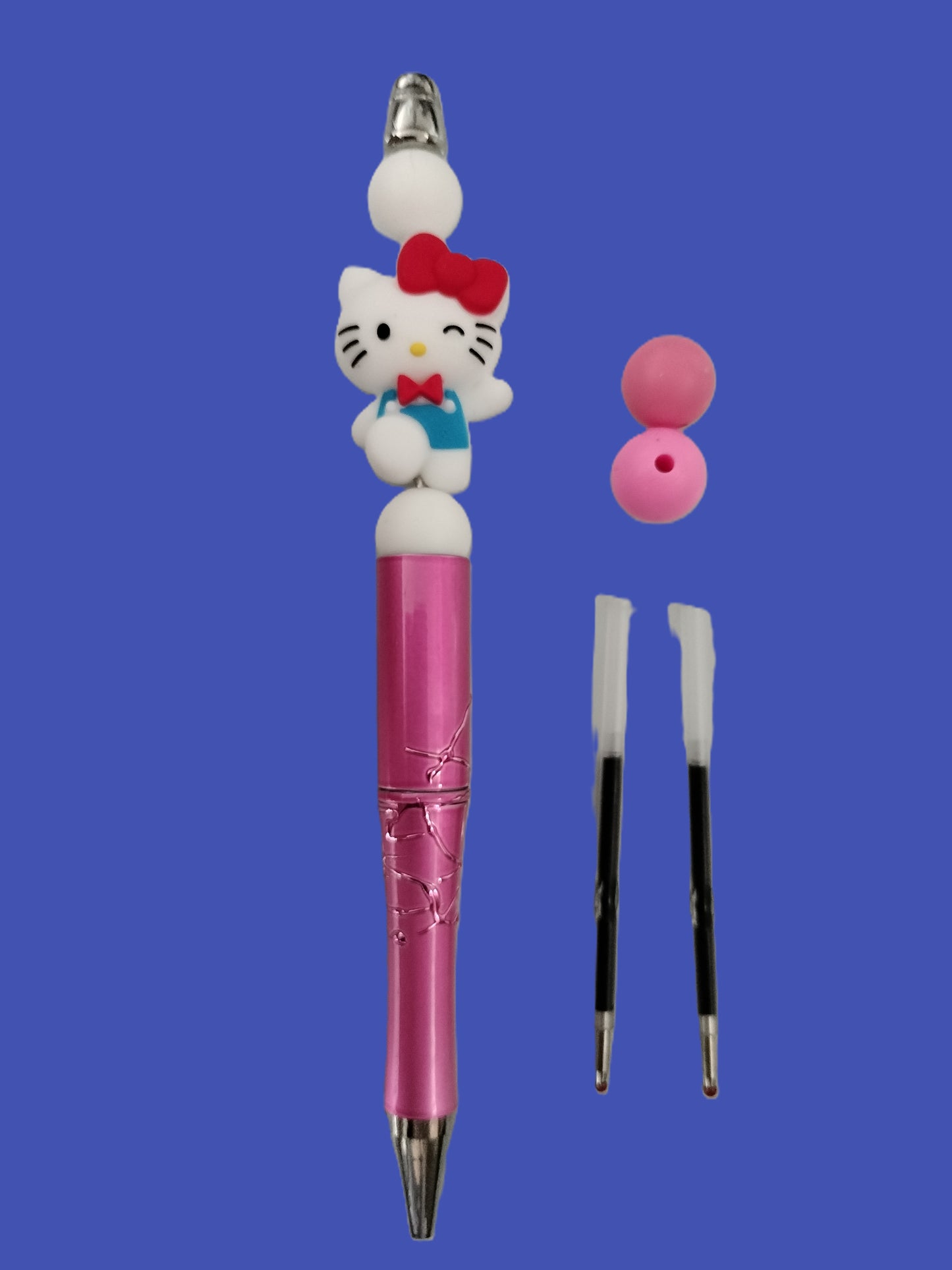 Stylo bille créatif Hello Kitty + 2 recharges d'encre