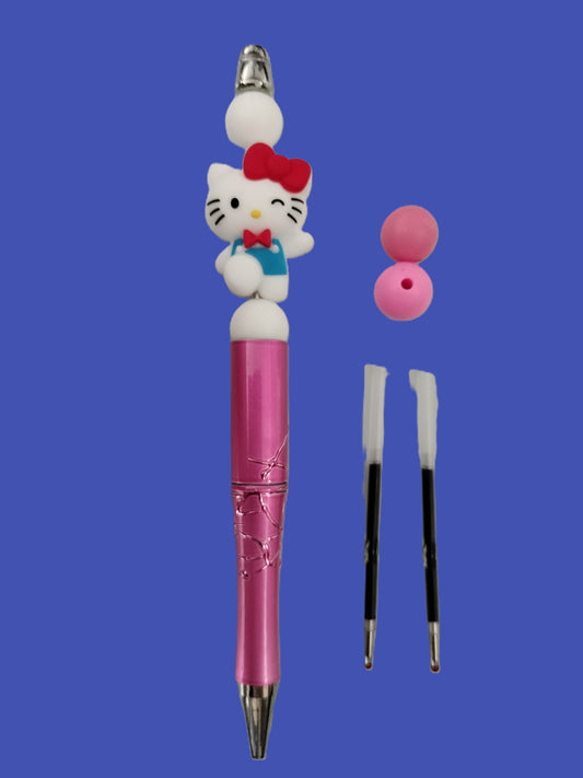 Stylo créatif Hello Kitty - 5 perles + 2 recharges d'encre