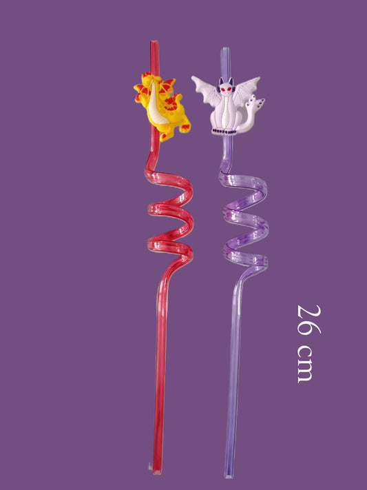 2 pailles torsadées Dragons