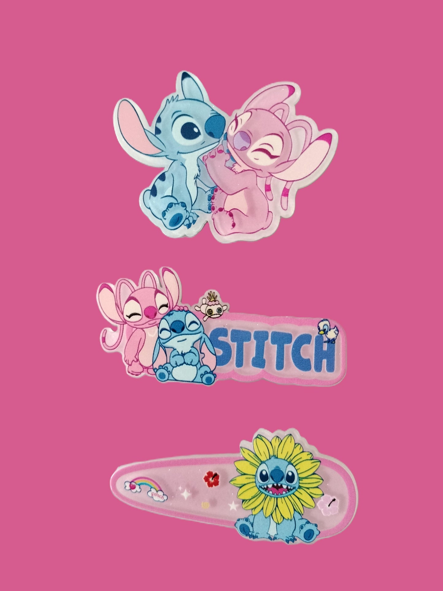 3 barrettes Stitch