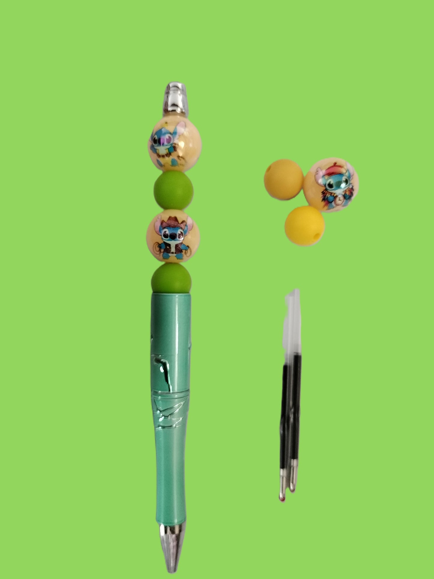 Stylo créatif Stitch - 7 perles / 2 recharges d'encre