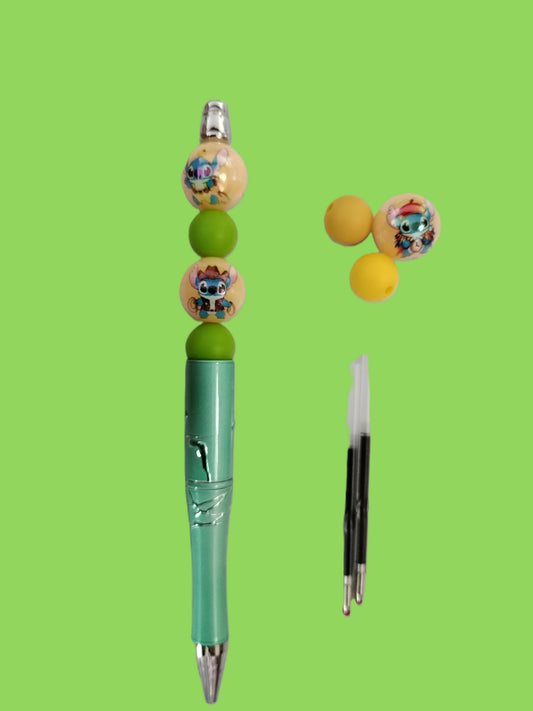 Stylo créatif Stitch - 7 perles / 2 recharges d'encre