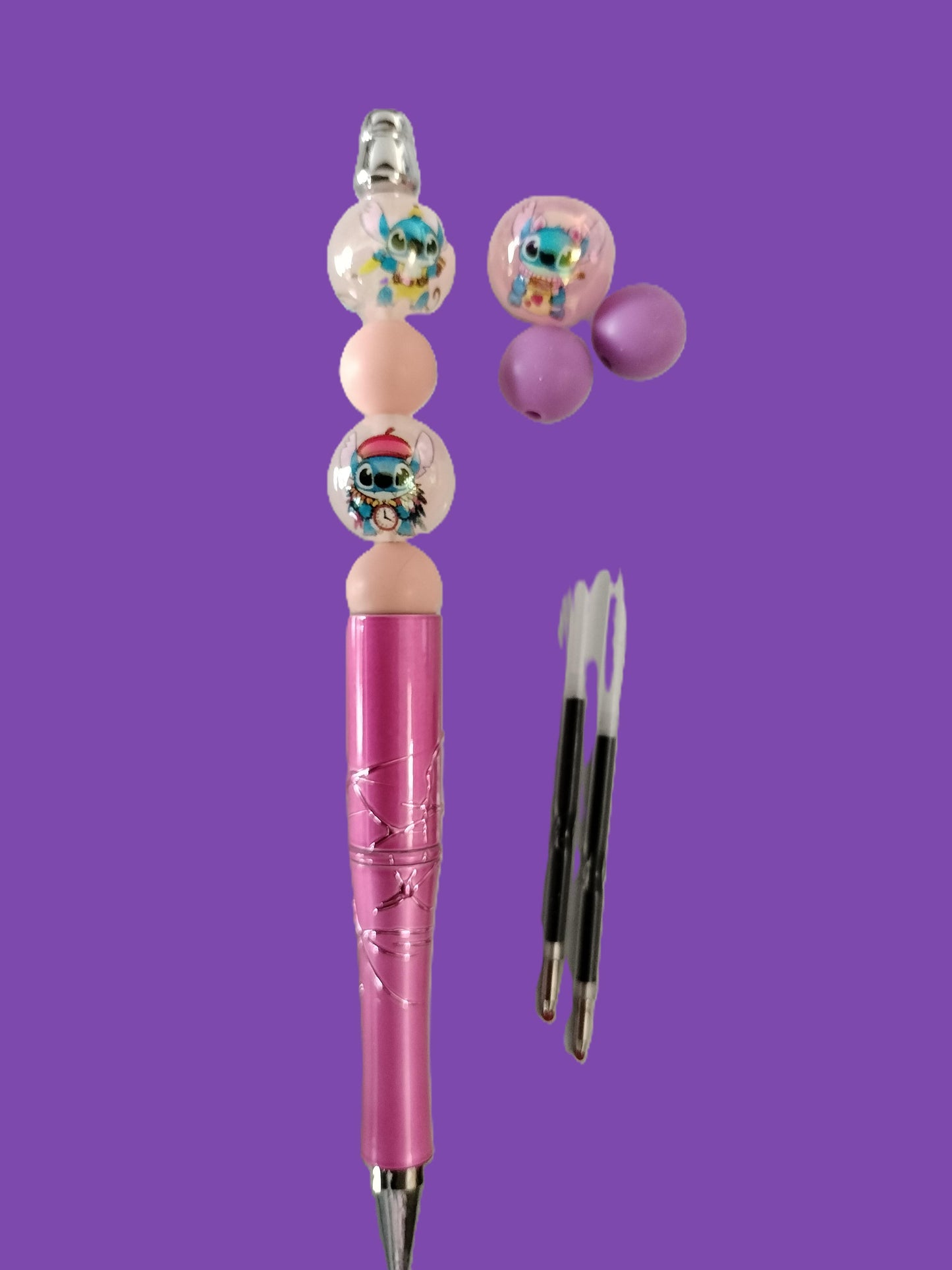 Stylo créatif Stitch - 7 perles / 2 recharges d'encre