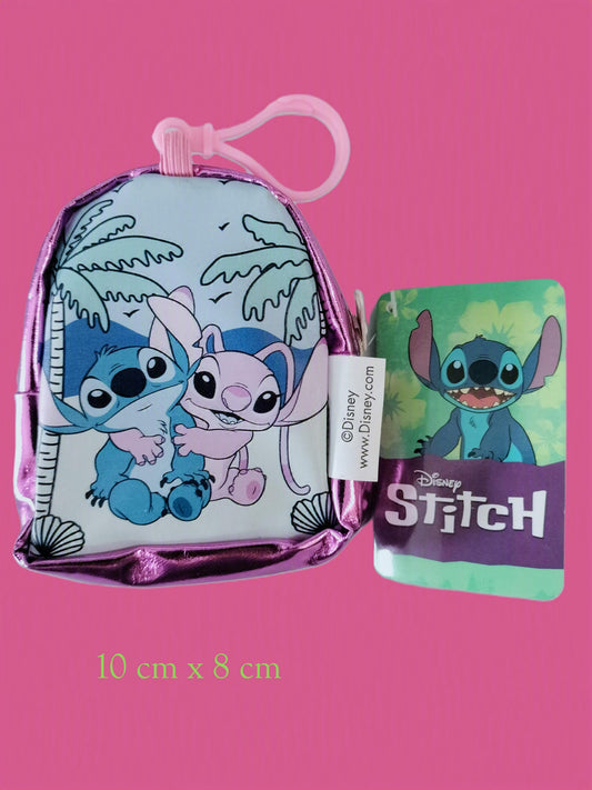 Mini sac à dos porte clés Stitch & Angel + accessoires