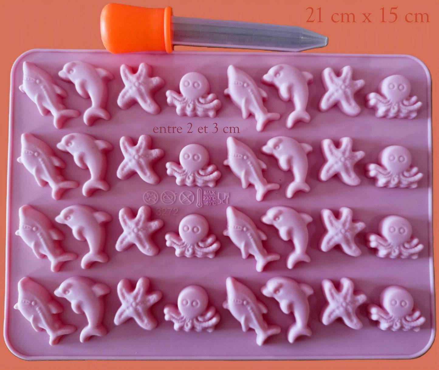 Moule silicone Thème de la mer + 1 pipette