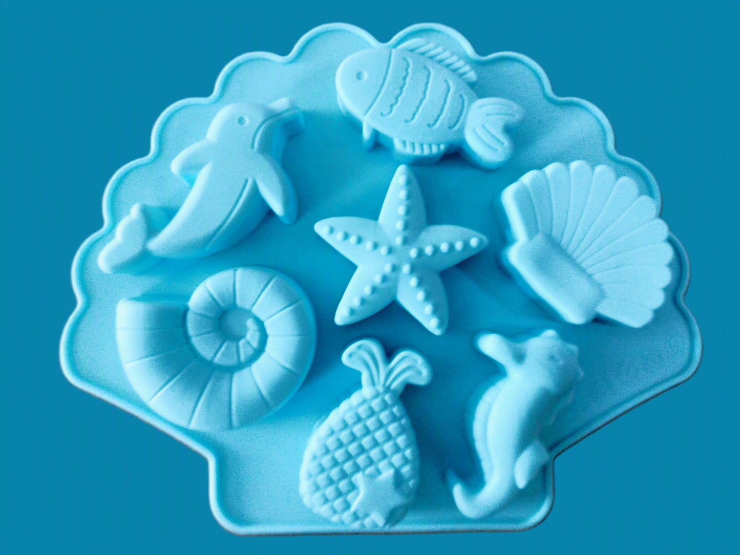 Moule silicone Coquillage bleu