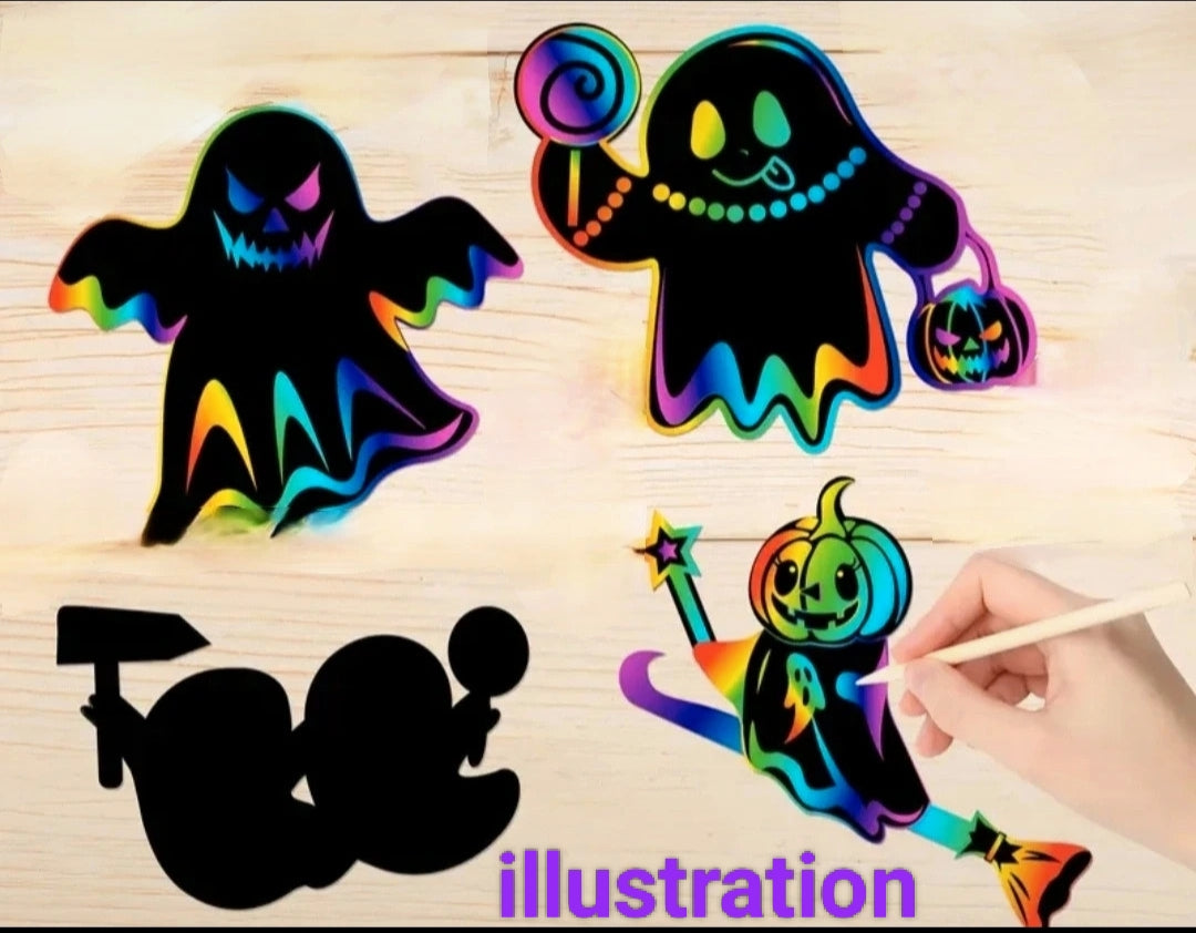 Cartes à gratter Halloween fantômes