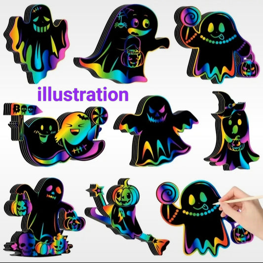 Cartes à gratter Halloween fantômes