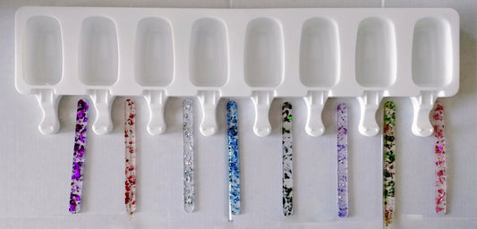 Moule à glaces  8 minis esquimaux + 8 batônnets réutilisables et lavables