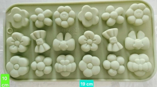 Moule silicone Petites fleurs et rubans pour bonbons / chocolats