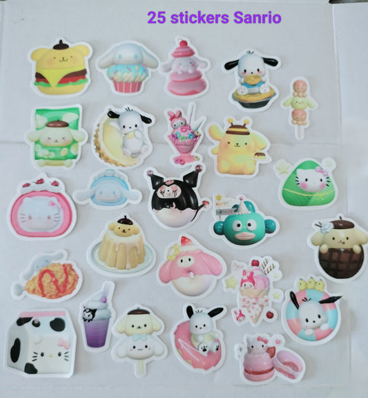 25 stickers Sanrio Hello Kitty and friends