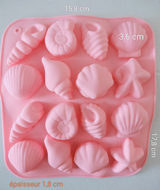 Moule silicone à bonbons / chocolats ' Coquillages '