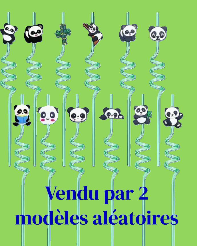 2 pailles torsadées Panda