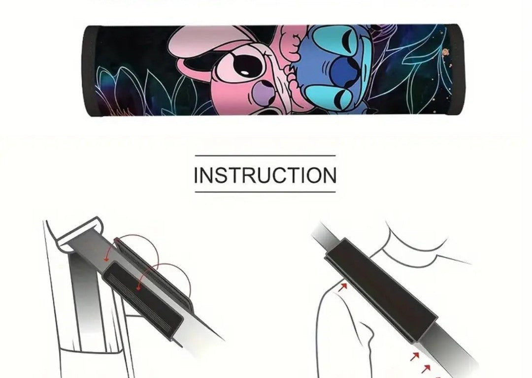 Protège ceinture de sécurité Stitch & Angel