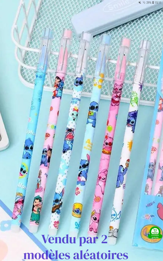 2 stylos effaçables STITCH