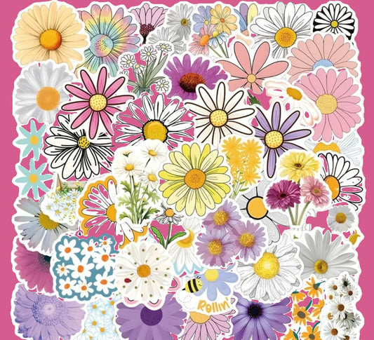 Lot de 10 stickers  " Fleurs "