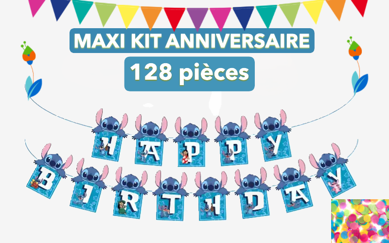 Maxi kit anniversaire Stitch n°1 ( 128 pièces )
