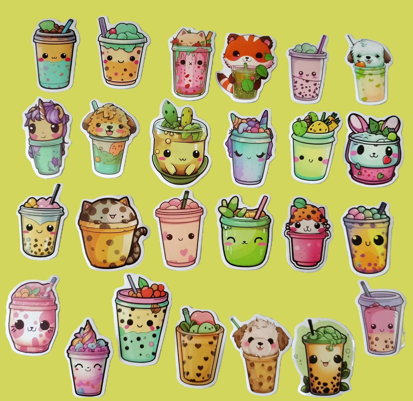 25 stickers bubble tea