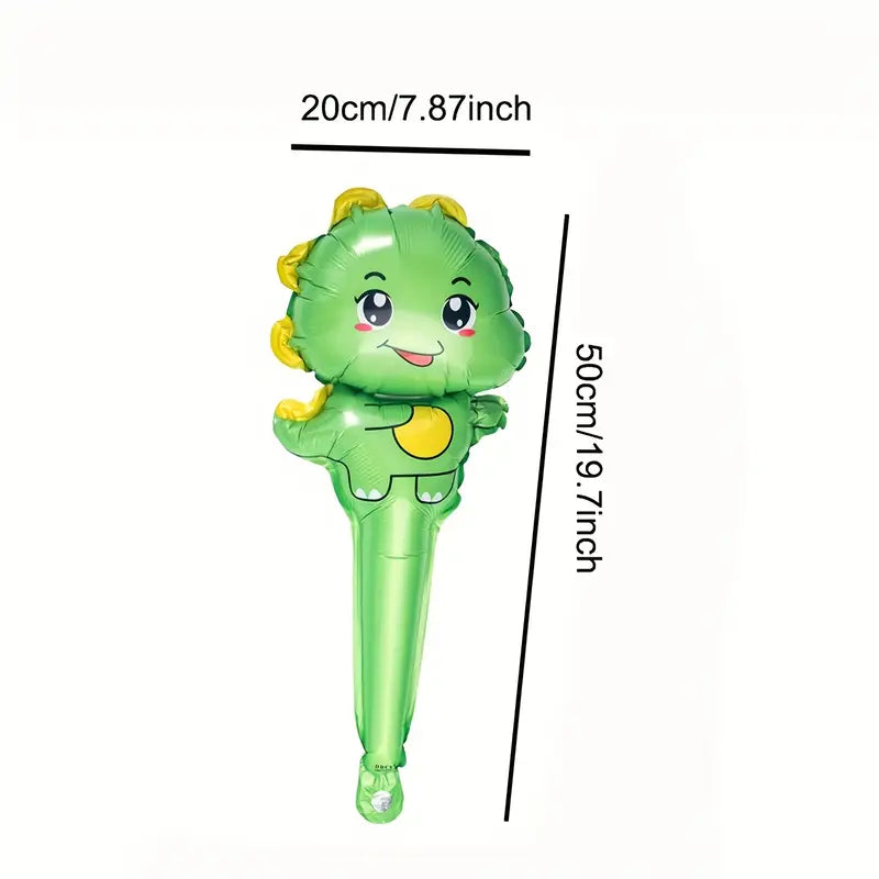 4 ballons aluminium Dinosaures + 2 accessoires pour gonfler